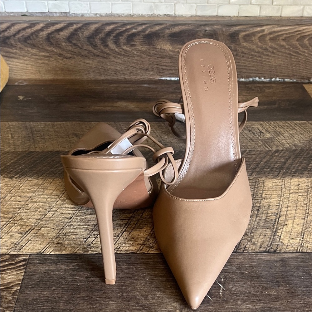 ASOS Tan Pointed-Toe Mules